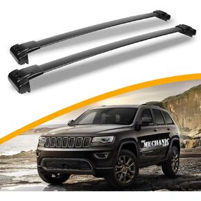 Roof Rack Cross Bars for 2018-2024 Jeep Compass (ONLY FIT Factory Flushed Side Rails), 260lb Matte Black Heavy Duty Aluminum Cargo Crossbar