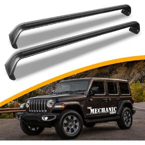 Roof Rack Cross Bars for 2018-2024 Jeep Compass (ONLY FIT Factory Flushed Side Rails), 260lb Matte Black Heavy Duty Aluminum Cargo Crossbar