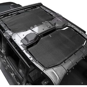 JeCar JLU Sun Shade Mesh Sunshade Provides UV Sun Protection Compatible with Jeep Wrangler 2018-2023 JL Unlimited 4 Door Front & Rear, 2 Pieces