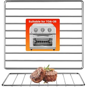Replacement Air Fryer cooling rack for Cuisinart TOA-29 28 AFR-25 Air Fryer Convection Toaster Oven, 11.2''*10'' Air Fryer Stainless Steel Wire Rack Basket Tray Accessories Parts, Dishwasher Safes
