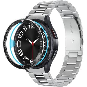 Spigen Bezel Tune Designed for Samsung Galaxy Watch 6 Classic 43mm Bezel Ring Protector Bezel Ring Adhesive Cover (2023) - Black