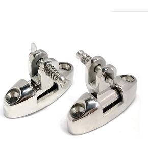NRC&XRC Pair of Marine Grade 316 Stainless Steel Boat Bimini Top Deck Hinge Swivel Mount with Removable Pin