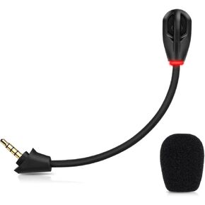 Mic Replacement for HyperX Cloud Alpha Wireless Gaming Headset, 3.5mm Detachable Noise Cancelling Microphone with LED Mute Indicator for PC, Xbox One, PS4, PS5 Black