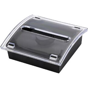 1 Pcs Pop Up Sticky Note Dispenser Sticky Note Holder Pop Up Note Dispenser Transparent Top for 3 x 3 Inch Sticky Notes School Office Home Store Black Base Clear Top (1)