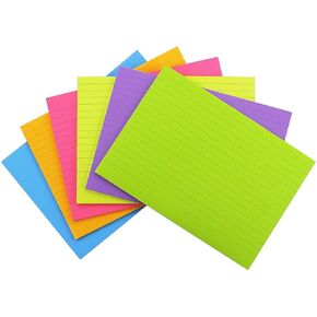Early Buy Lined Sticky Notes with Lines 8x6 Self-Stick Notes 6 Bright Color 6 Pads, 45 Sheets/Pad