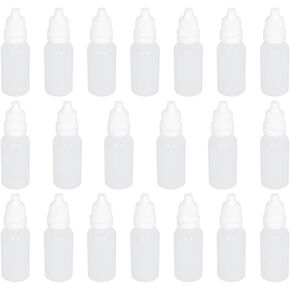 Othmro 1oz PE Lab Eye Plastic Dropper Bottles 20pcs, 30ml Squeezable Eye Liquid Dropper Thin Mouth Via of Liquid Sample Seal Storage Bottle with Childproof Yellow Cap
