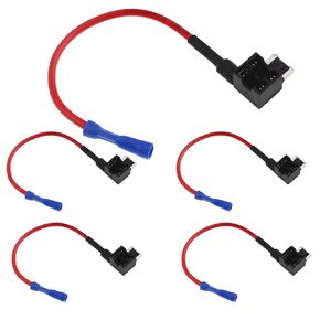 5Pcs Automotive Low Profile Fuse Holder,12V Car Add-a-Circuit Fuse Tap Adapter Mini Fuse Tap Blade Fuse Holder