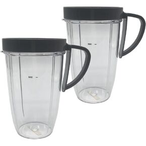 18oz short cup replacement Mug -18oz blender cup,Compatible with NutriBullet 600w series: (NB-101S 600W/NB-101B 600W MAX）and NutriBullet 900w series:(NB-201 900W） (1, 18 OZ Mug Cup)