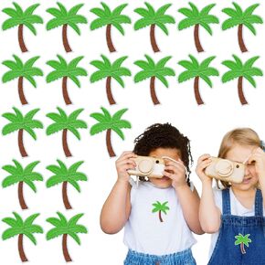 30 Pcs Green Coconut Palm Tree Embroidered Patches Summer Sew Iron on Embroidered Applique Cute Decoration Sewing Badge Patches for DIY Clothing Backpack Hats Jeans