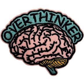 Iron On Embroidered Patch, Cool Patch "Over Thinking" - Appliable to Badge Iron On Sew On Emblem Patch DIY Accessories Perfect for Jackets, Clothes, Hats & Jeans