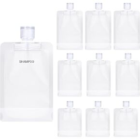 3 oz/6 Pack Leak Proof Empty Squeeze Pouches, Refillable Travel Pouches for Toiletries Portable, Travel Fluid Makeup Packing Bag for Lotion Shampoo Face Cream Hand Soap