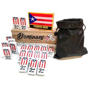 Puerto Rico Flag Dominoes & Travel Bag Gifts Souvenirs Games Large Adults Size Accessories Puerto Rican Domino Premium Set