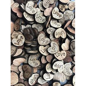 200pcs Rustic Wooden Love Heart Wedding Table Scatter Decoration Crafts Children's DIY Manual Patch