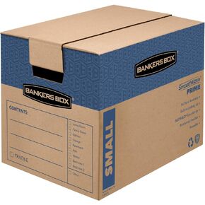 Bankers Box 15 Pack Medium Prime Moving Boxes, Tape-Free FastFold with Reinforced Handles and Attached Locking Lid