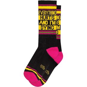 Gumball Poodle Socks - Fashion Men Women Casual Socks With English Letters Everything Hurts And I'm Dying Socks, White and Black, G/P