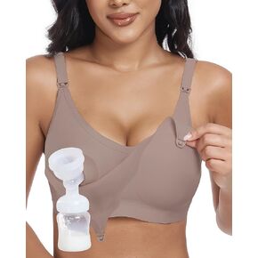 Wireless Seamless Pumping Bra Hands Free Nursing Bra Wirefree Comfort Wearable Breast Pump Bra