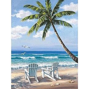 TINDAY Paint by Number Beach DIY Paint by Number Kits for Adults Kids Beginner DIY Canvas Painting by Numbers Painting DIY Acrylic Painting for Home Decoration Paint by Numbers Hawaii 16x20 Inch