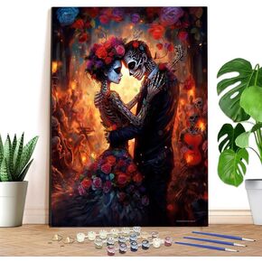 Reofrey Complete Adult Paint by Numbers Kit Woman - 40x50cm Canvas, Flowers Watercolor Paint - Acrylic Paint Set - Relaxing DIY Art for Beginners & Experts - Home Wall Decoration