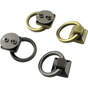 LQ Industrial 4PCS Metal Edge Clip Buckle Square Bag Hanger Bag Hanging Buckle Wallet Chain Link Buckle for DIY Leather Craft Bag Making, 18mm, Antique Black and Gunmetal
