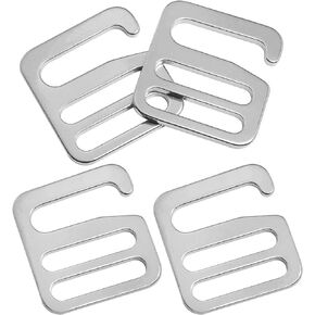 4PCS G Shaped Luggage Hardware Buckles Stainless Steel Silver 21mm Opening Luggage Backpack Buckle for Handbags Adjustable Shoulder Bag Straps Luggage Strap Fasteners Climbing Buckles Outdoor