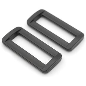 CRAFTMEMORE Plastic Rectangle Rings Bar Slide Loop for Bag Strap Webbing Heavy Duty Buckle Belt Keeper Purse Making 6pcs