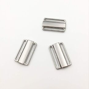 10 Sets 1" (25mm) Silver Nickel Free Front Closing Bikini Clasp Clickers Closure 1" Wide Bra Making Lingerie Sewing Bramaking