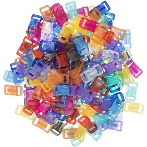 Craft County 100 or 200 Piece 3/8 Inch Contoured Side Release Plastic Buckles (Assorted Colors and Packs)