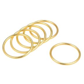 uxcell O Ring Buckle 20mm(0.8") ID 3mm Thickness Zinc Alloy O-Rings for Hardware Bags Belts Craft DIY Accessories, Gold Tone 6pcs