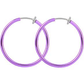 IDB Classic Brass Clip On Hoop Earrings - Multiple Sizes/Colors to Choose From | Spring Hoops for Non-Pierced Ears