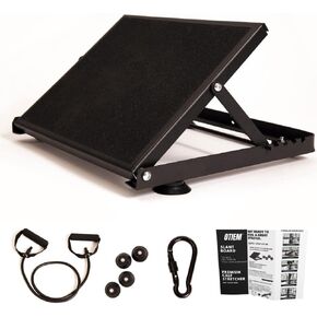Pro Black Slant Board for Calf Stretching – Non-Slip Steel Calf Stretcher Slant Board for Squats – Lightweight, Portable Slant Board with 4 Adjustable Angles Supporting Up to 500 LB Capacity