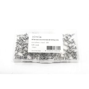 eivvia100pcs #8 * 5/8" Flat Head Cross Drive Head, 304 Stainless Steel, Flat Head Sheet Metal Screw self Tapping Screw Swallowtail Screw.…