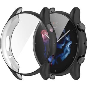 Screen Protector Case for Amazfit GTR 3/GTR 3 Pro Smartwatch, 2-Pack Soft TPU Full Protective Face Cover for GTR 3 Pro/GTR 3 Watch, Clear