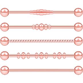 Surgical Steel Industrial Barbell Cartilage Earring for Women Men Body Piercing Jewelry 14g 38mm