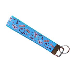 medical key fob, Julie Ng Studio handmade, nurse dental hygienist car lanyard, wristlet for wallet keychain in Saudi Arabia