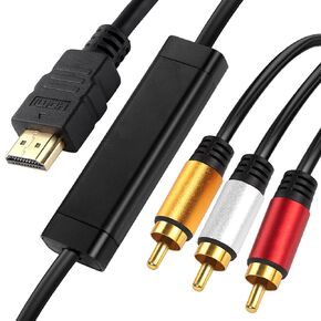HDMI إلى كابل RCA 12FT مع IC، HDMI ذكر إلى 3-RCA كابل AV محول مكون الصوت والفيديو 1080P كابل للتلفزيون HDTV DVD in Saudi Arabia