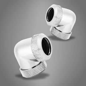 G1/4 Male to Female Extender Fitting, G1/4 PETG 16mm OD Tube 90 Degree Dual Compression Fitting Cooling, Enhance Adapter Fitting for Computer Water Cooling System (Black)