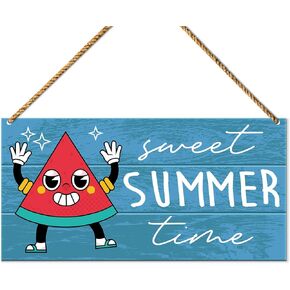 Hello Summer Sign Decor for Front Door, Fresh Ice Cold Lemonade, Summer Lemon Welcome Sign for Home Porch Decor Kitchen Dining Room Wall Art Summer Decoration for Home Office Bedroom Outdoor