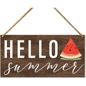 Hello Summer Sign Decor for Front Door, Fresh Ice Cold Lemonade, Summer Lemon Welcome Sign for Home Porch Decor Kitchen Dining Room Wall Art Summer Decoration for Home Office Bedroom Outdoor
