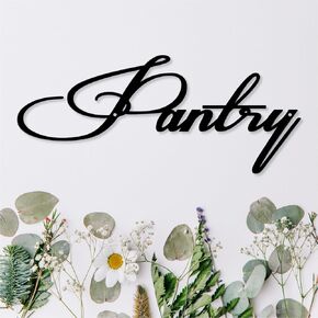 Metal Pantry Sign, Black Kitchen Wall Decor, Pantry Wall Decor 12" x 5 ", Modern Farmhouse Decor, Ideal for Housewarming and Christmas Gifts