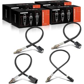 A-Premium O2 Oxygen Sensor Compatible with Ford F-150, Explorer, Escape, Mustang, Taurus, Flex & Lincoln MKZ, MKS, MKT & Mercury Mariner, 3.0L 3.5L 3.7L, Upstream and Downstream, 4-PC Set