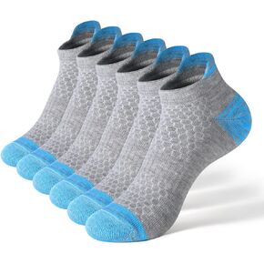6 Pairs Women's Ankle Socks - Lightweight Breathable Socks Non Slip Athletic Running Tab Socks for Women and Men