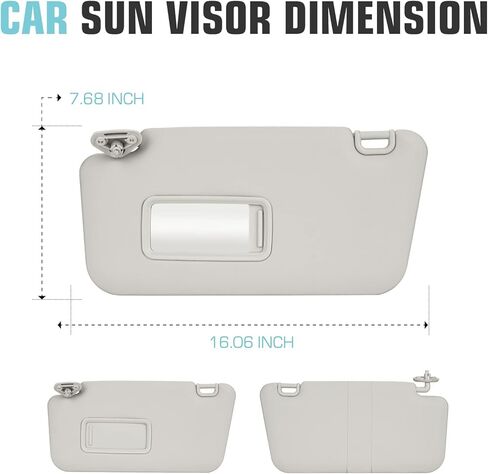 Left Driver Side Sun Visor SunVisor for 2009-2013 Subaru Forester 92011SC033LO (Gray) in Kuwait