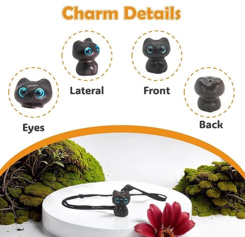 Cute Cat Car Rearview Mirror Hanging Ornament (Wood), Cool Vehicle Interior Accessories, Hanging Decoration, Backpack Charm, Exquisite Pendant, Great Gift in Saudi Arabia