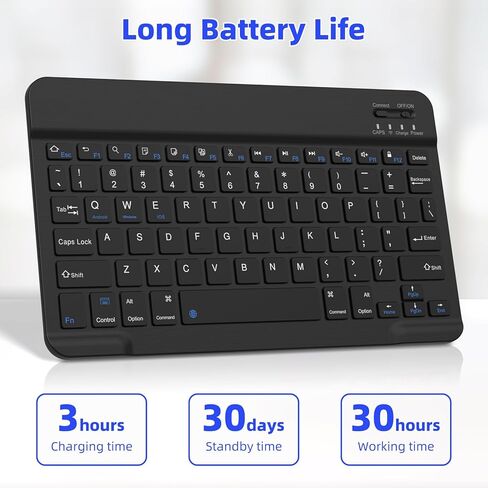 حافظة GOOJODOQ الجيل العاشر مع لوحة مفاتيح، iPad 10th Gen 10.9 بوصة 2022 حافظة دوارة ولوحة مفاتيح بلوتوث قابلة للفصل مع حامل قلم رصاص لإصدار 10.9 بوصة 2022 A2696 A2757 A2777-أسود in Kuwait