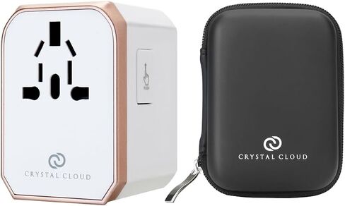 Universal Travel Adapter One International Wall Charger AC Plug Adaptor with 5.6A Smart Power and 3.0A USB Type-C for USA EU UK AUS CC-305Plus (Rosegold) in Saudi Arabia