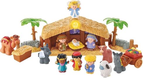 Fisher-Price Little People Deluxe Christmas Story, Nativity Playset with Light, Music and Figures for Toddlers Ages 1 and Up in Saudi Arabia