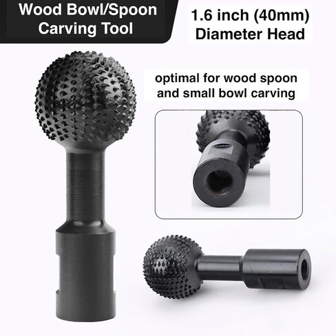 2 PCS Wood Bowl Spoon Carving Tool, M14 Thread Sphere Rotary Burr, Carbon Steel Drill Bit, Grinding Head for 4-1/2 and 5 inch Angle Grinder, Woodworking Rotary Rasp File in Saudi Arabia