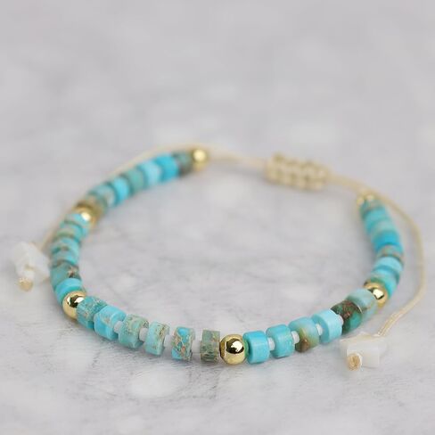 Healing Crystal Ankle Bracelets for Woman Girls, Adjustable Natural Gemstone Anklets in Kuwait