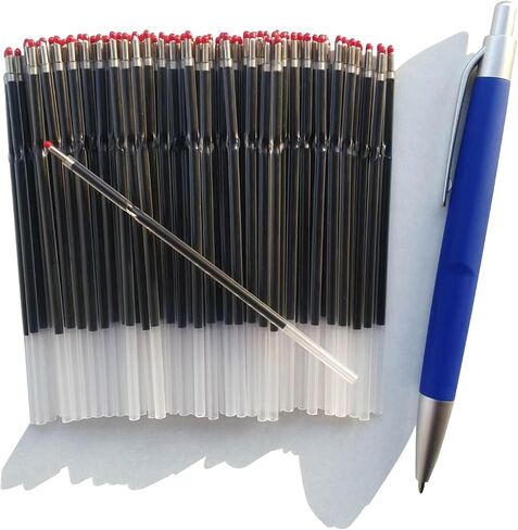 100 Pcs 0.7 mm Ballpoint Pen Refills,Retractable Ballpoint Pen Refills Blue Ink,Smooth Writing Pen Refills 4.2 inch/107mm for Ball Point Pens Office School Supplies (Blue) in Saudi Arabia
