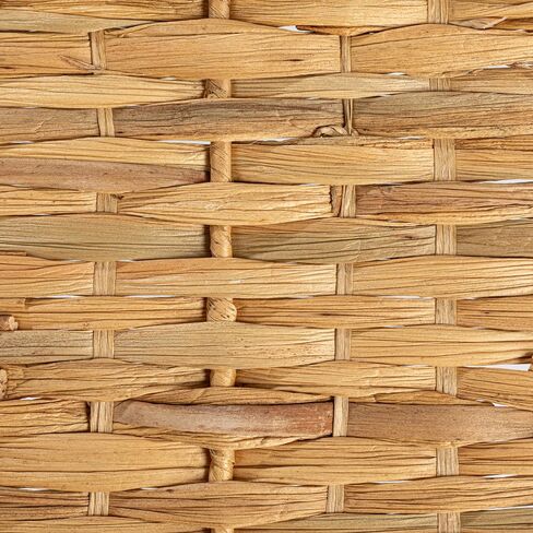 Household Essentials Handwoven Water Hyacinth Rectangular Tray Set with Wood Handles, Natural, Set of 2 in Kuwait